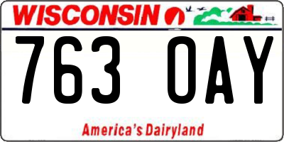 WI license plate 763OAY