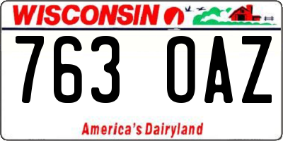 WI license plate 763OAZ