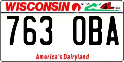 WI license plate 763OBA