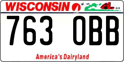 WI license plate 763OBB