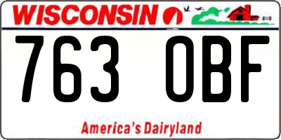 WI license plate 763OBF