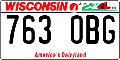 WI license plate 763OBG