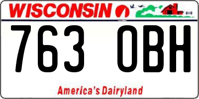 WI license plate 763OBH
