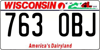 WI license plate 763OBJ