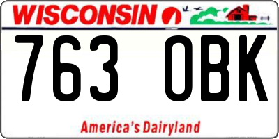 WI license plate 763OBK