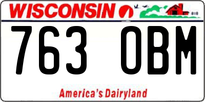 WI license plate 763OBM