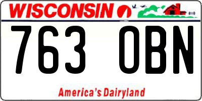 WI license plate 763OBN