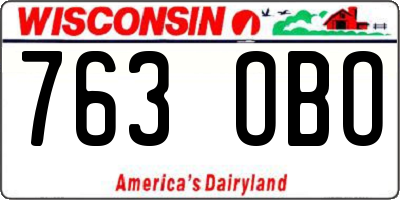WI license plate 763OBO