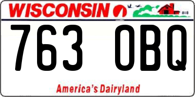 WI license plate 763OBQ