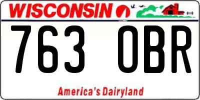 WI license plate 763OBR
