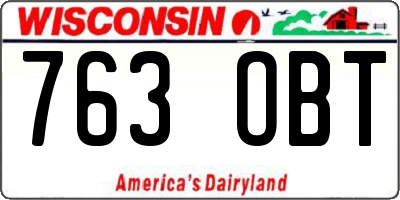 WI license plate 763OBT
