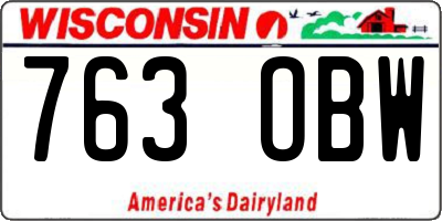 WI license plate 763OBW
