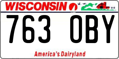 WI license plate 763OBY