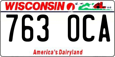 WI license plate 763OCA