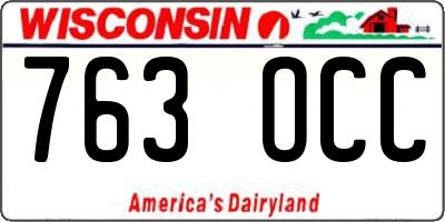 WI license plate 763OCC