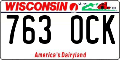WI license plate 763OCK
