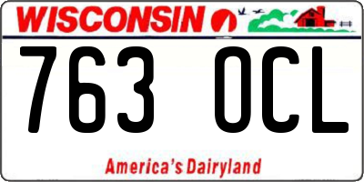 WI license plate 763OCL