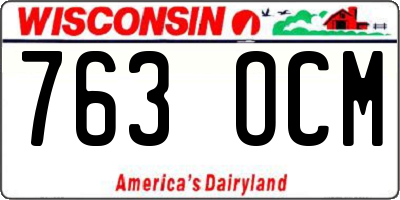 WI license plate 763OCM