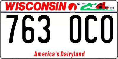 WI license plate 763OCO