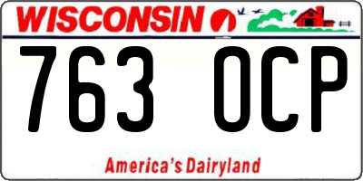 WI license plate 763OCP