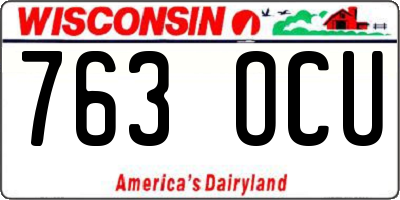 WI license plate 763OCU