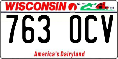 WI license plate 763OCV