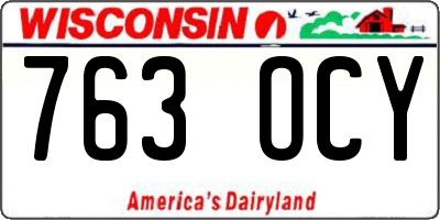 WI license plate 763OCY
