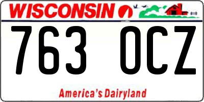 WI license plate 763OCZ