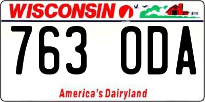 WI license plate 763ODA