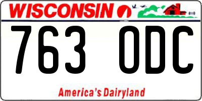 WI license plate 763ODC
