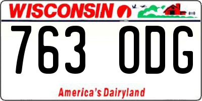 WI license plate 763ODG