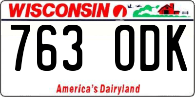 WI license plate 763ODK