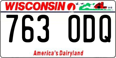 WI license plate 763ODQ