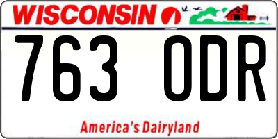 WI license plate 763ODR