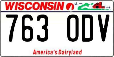 WI license plate 763ODV