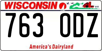 WI license plate 763ODZ