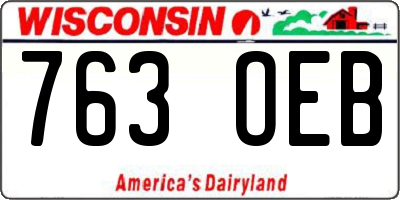WI license plate 763OEB