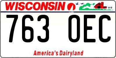 WI license plate 763OEC