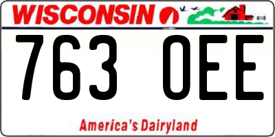 WI license plate 763OEE