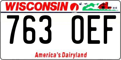 WI license plate 763OEF