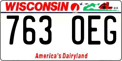 WI license plate 763OEG