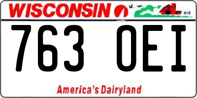 WI license plate 763OEI