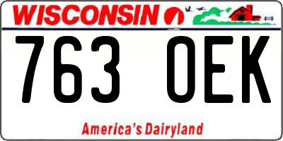 WI license plate 763OEK