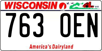 WI license plate 763OEN