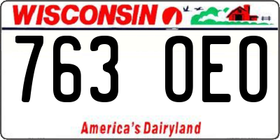 WI license plate 763OEO