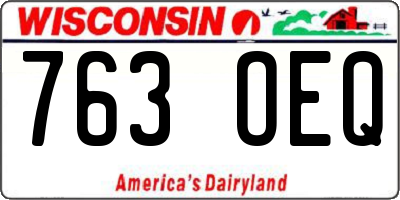 WI license plate 763OEQ
