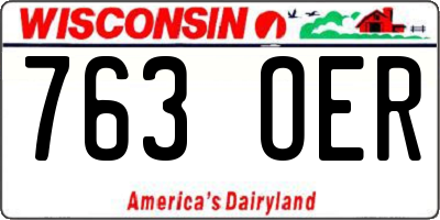 WI license plate 763OER