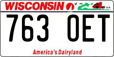 WI license plate 763OET
