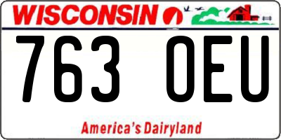 WI license plate 763OEU