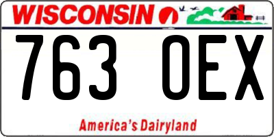 WI license plate 763OEX